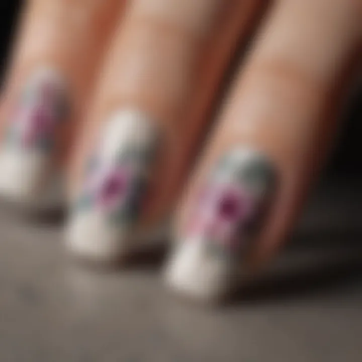 Elegant floral nail stamp design showcasing intricate patterns.