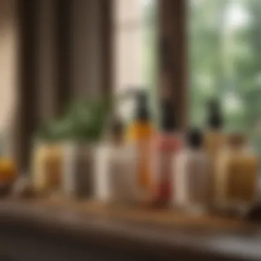 Artisanal Display of Natural Ingredients for Face Lotion Natural ingredients for skin firming face lotion displayed in artisan glass jars