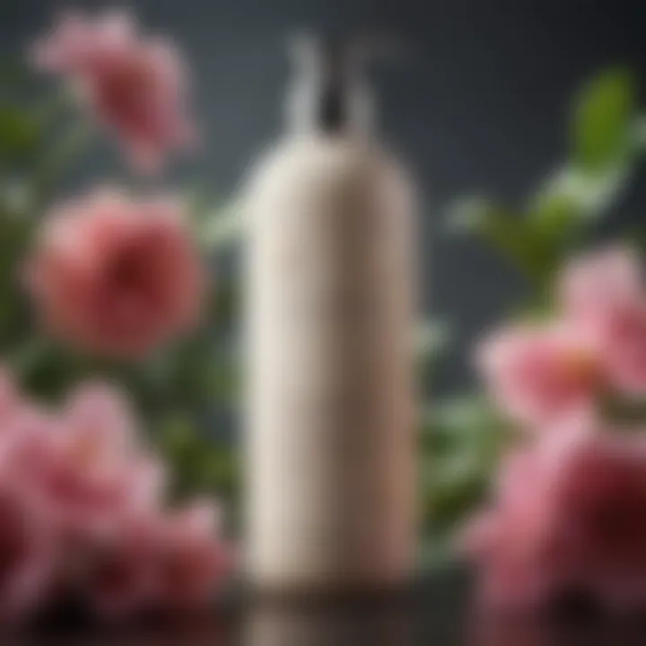 Rich conditioner with natural ingredients displayed alongside flowers