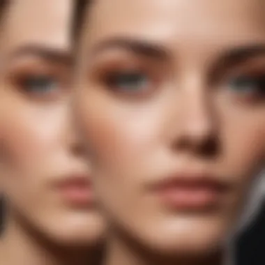 Transformation with Crease-Free Concealer Before and after comparison of a flawless complexion with crease-free concealer