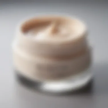 Nourishing Cream Texture Close-up of a nourishing stretch mark cream jar with a rich texture