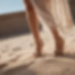 Elegant nude summer sandals styled with a flowing dress