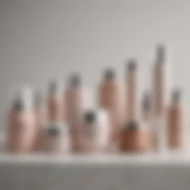 Various body moisturizer products on display
