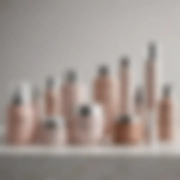Various body moisturizer products on display
