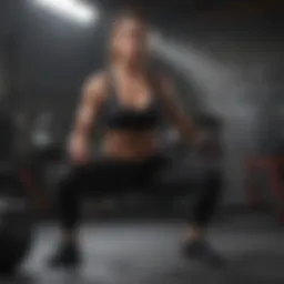 Focused woman doing kettlebell swings