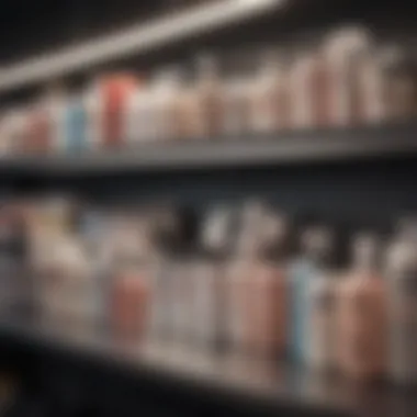 Popular non-comedogenic brands displayed on a shelf