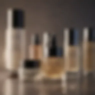 Luxurious skincare products arranged aesthetically