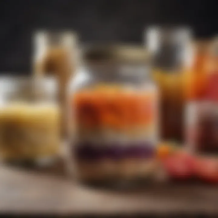 Glass jar filled with probiotic-rich fermented foods