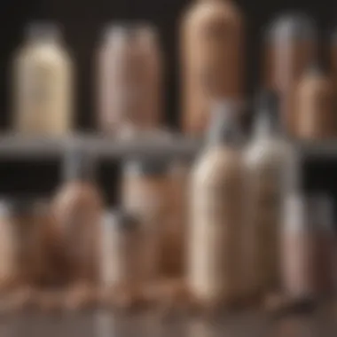 A variety of protein treatment products displayed