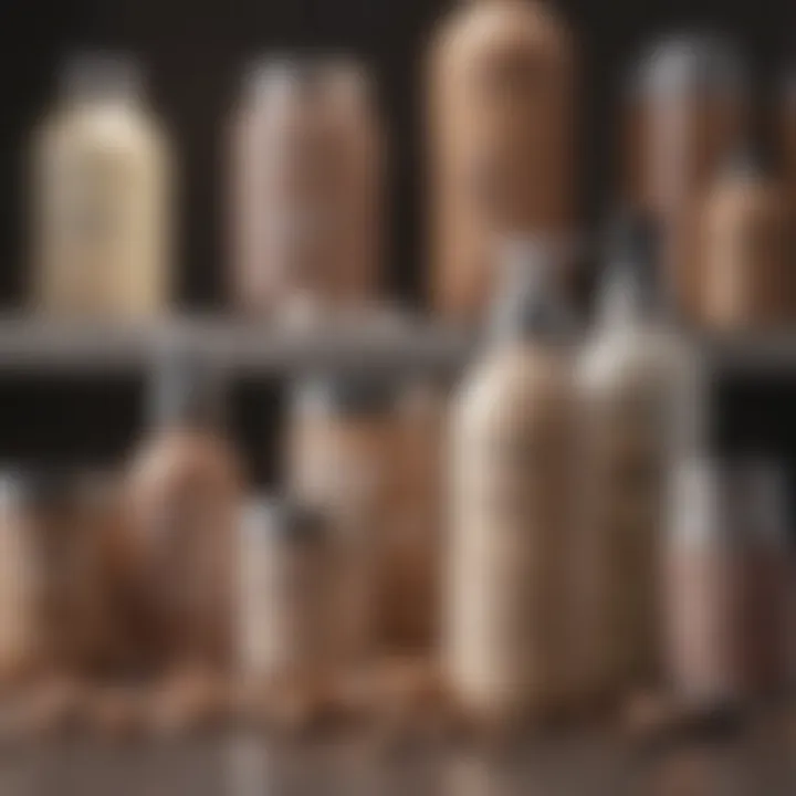 A variety of protein treatment products displayed