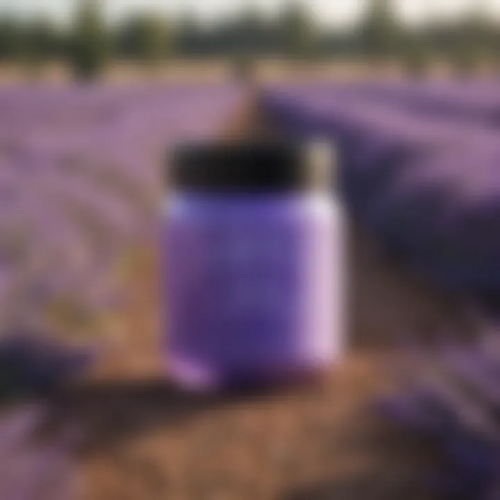 Purple Conditioner Jar with Lavender Field Reflection