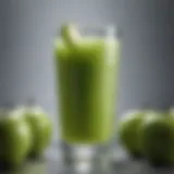 Fresh green apple juice in a glass