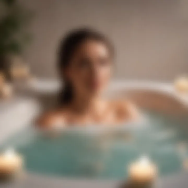 Foam Bath Tub with Soft Candle Glow