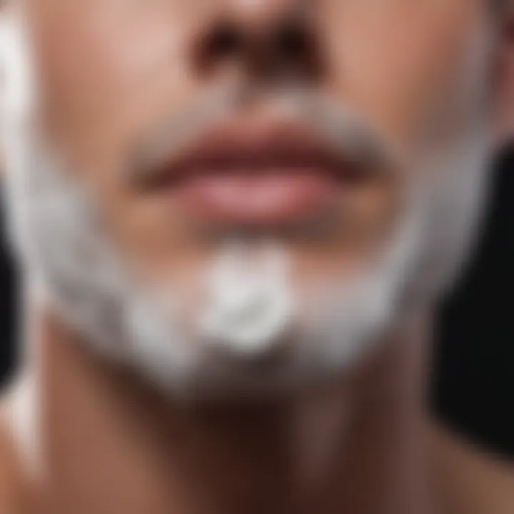 Close-up of proper shaving technique