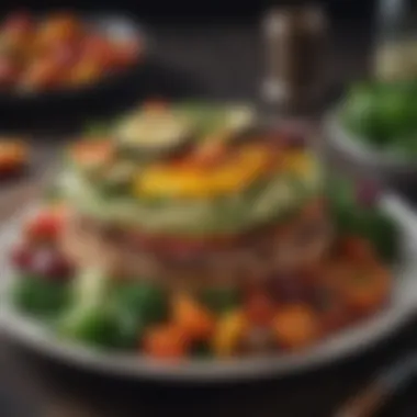 Nutrient-Rich Meal for Tightening Midsection Healthy meal with colorful vegetables