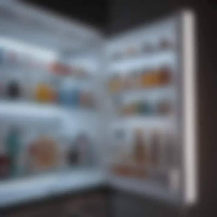 Innovative Skincare Fridge Design with Soft Lighting