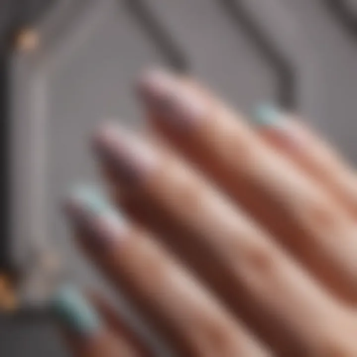 Elegant geometric patterns on nails with pastel hues