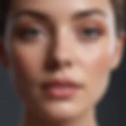 Close-up of smooth skin highlighting the absence of facial lines