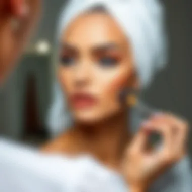 Makeup application featuring techniques for a luminous finish