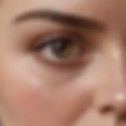 Close-up of the delicate under-eye area with visible creases
