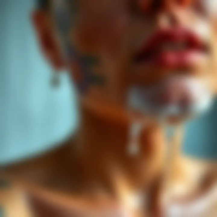 Close-up of a tattoo aftercare routine emphasizing antibacterial soap use