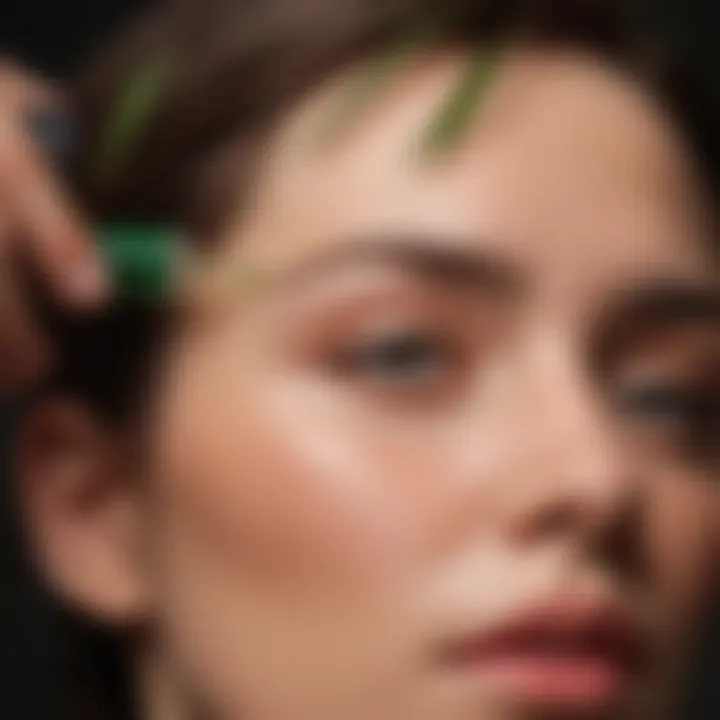 Tea tree oil being applied on a scalp with a gentle massage