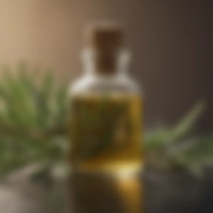 Tea Tree Oil Leaves in Glass Vial