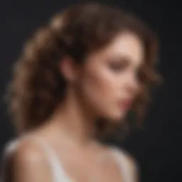Elegant wanded curls cascading down a shoulder