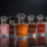 Elegant perfume bottles with a variety of scents displayed