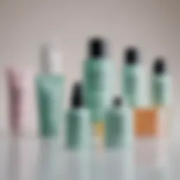 A detailed layout of various acne treatment products showcasing their unique packaging and design.