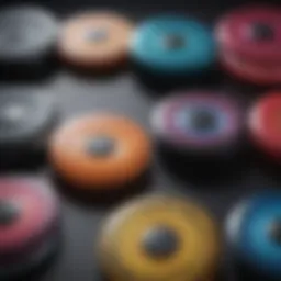 A selection of various gliding discs showcasing different colors and materials.