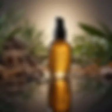 An array of essential ingredients used in hair oil serums