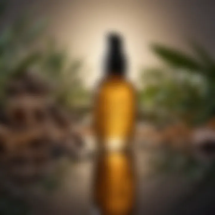 An array of essential ingredients used in hair oil serums