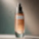 Close-up of La Mer serum bottle with soft lighting