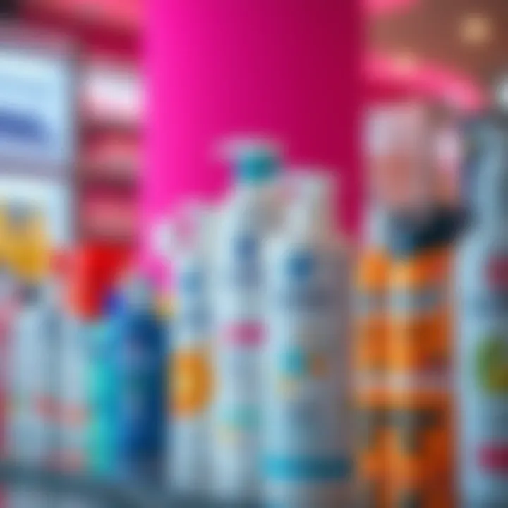 A vibrant display of top shampoo and conditioner brands