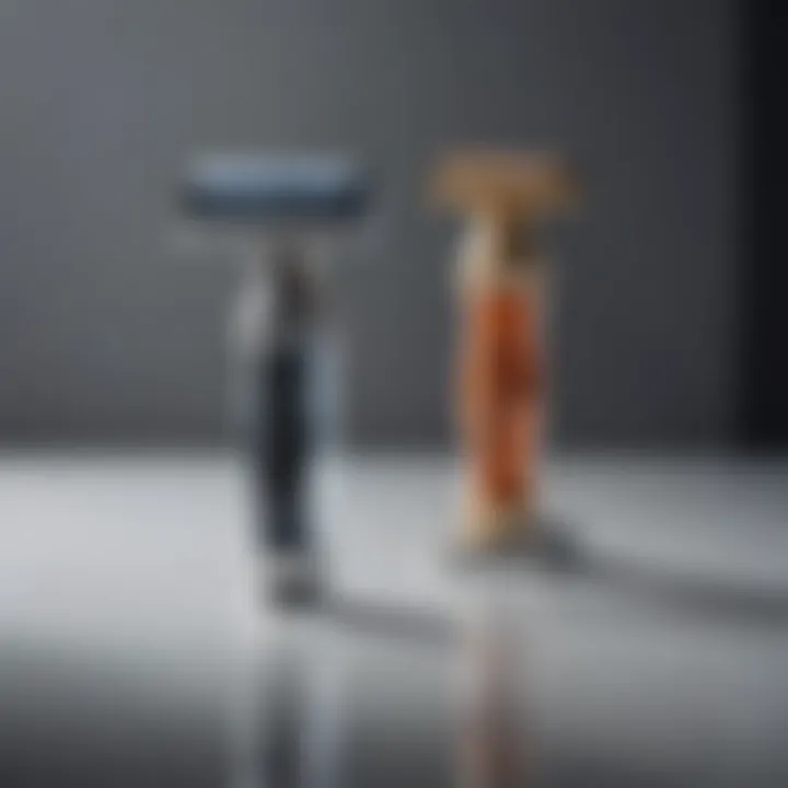 A selection of high-quality safety razors displayed elegantly