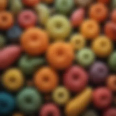 Different varieties of small loofahs displayed together, highlighting their unique shapes and colors.