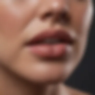 Close-up of a lip augmentation consultation