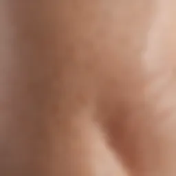 Close-up view of skin texture showing stretch marks