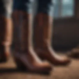 Historical western boots showcasing intricate designs and craftsmanship