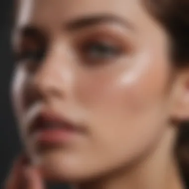 Applying Primer for a Smooth Base A model demonstrating the application of primer on the skin