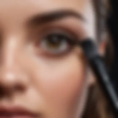 Mascara with Beauty Tools A flat lay of mascara products alongside beauty tools and accessories.