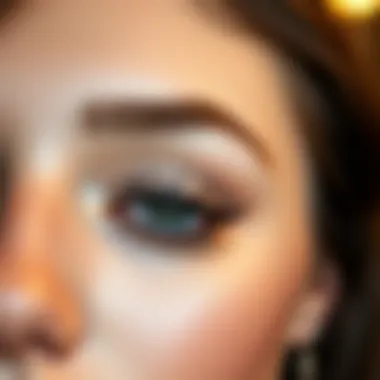 Beautifully styled false eyelashes in an elegant setting