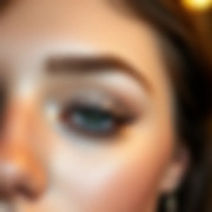 Beautifully styled false eyelashes in an elegant setting