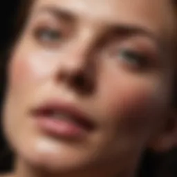 A close-up view of facial muscles during massage