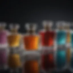 An array of elegant perfume bottles showcasing diversity in design