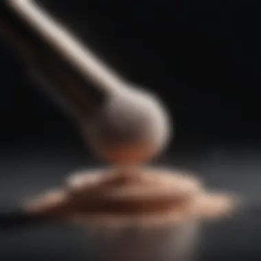 Flawless Powder Application Technique Makeup brush applying powder for a flawless finish