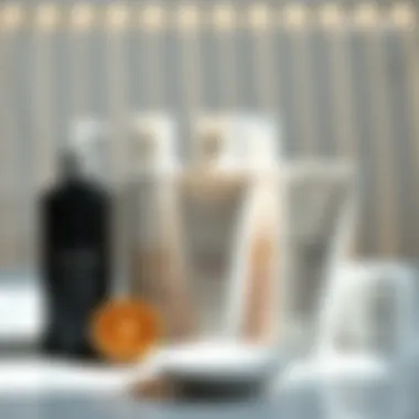 Diverse Lotion Selection for Optimal Leg Care A collection of lotions showcasing various textures and ingredients