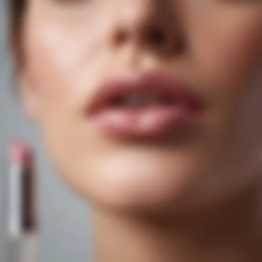 A luxurious clear lip gloss tube with a shimmering finish