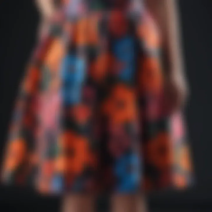 Elegant midi skirt in a vibrant floral print